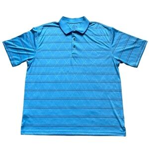 Champions Tour Men’s Blue Stripe Polo Shirt Size XXL Classic Lightweight